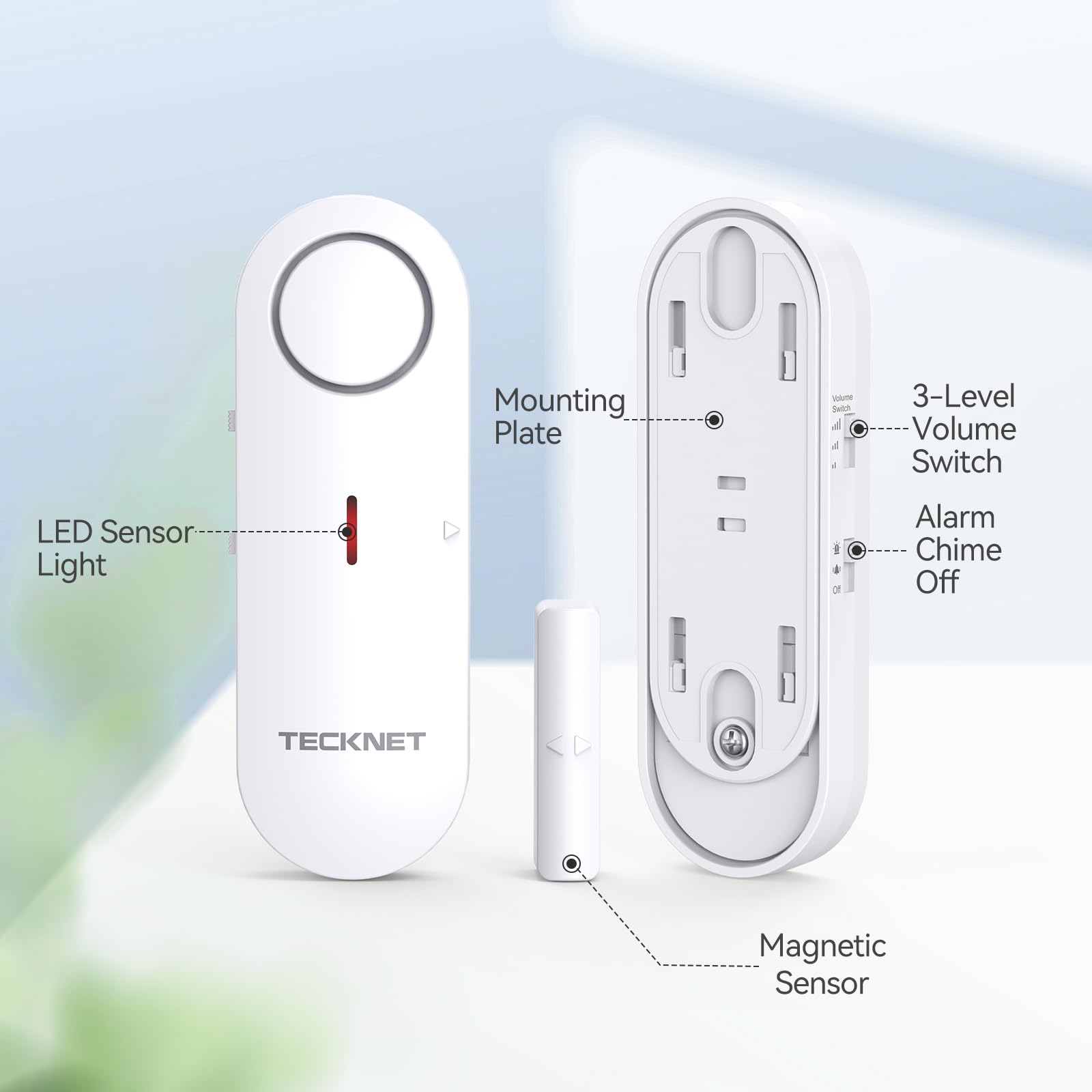 Foto 6 pulgar | Alarmas De Puerta Tecknet Para Niños, Alarma De Seguridad Para Ventanas, Paquete De 3 - Venta Internacional.