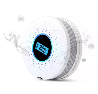 Foto 2 | Detector De Gas/humo Co Alarma De Monóxido De Carbono Belug Blanco