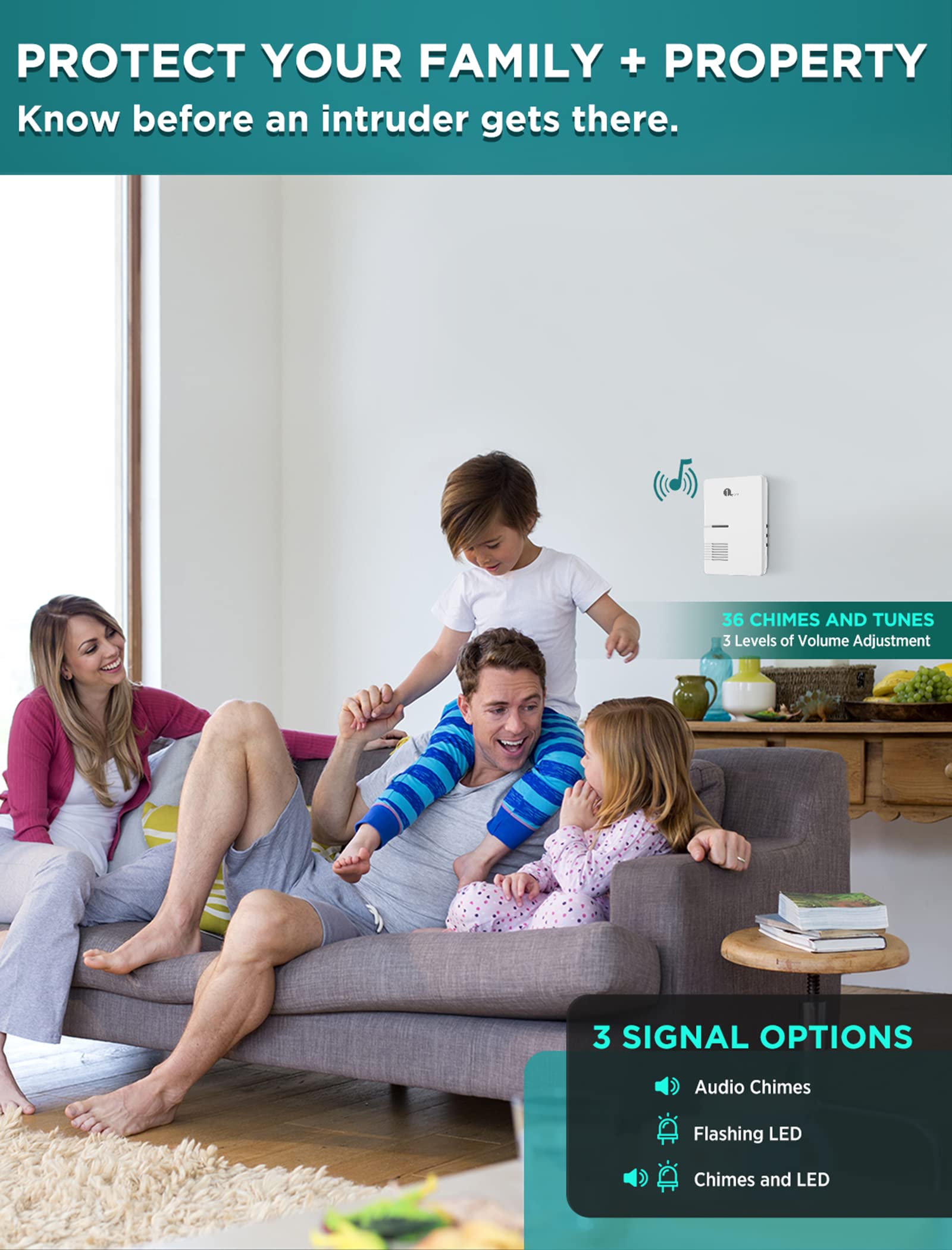 Foto 7 | Alarma De Seguridad Doméstica 1byone Con 1 Receptor Y 2 Sensores - Venta Internacional.