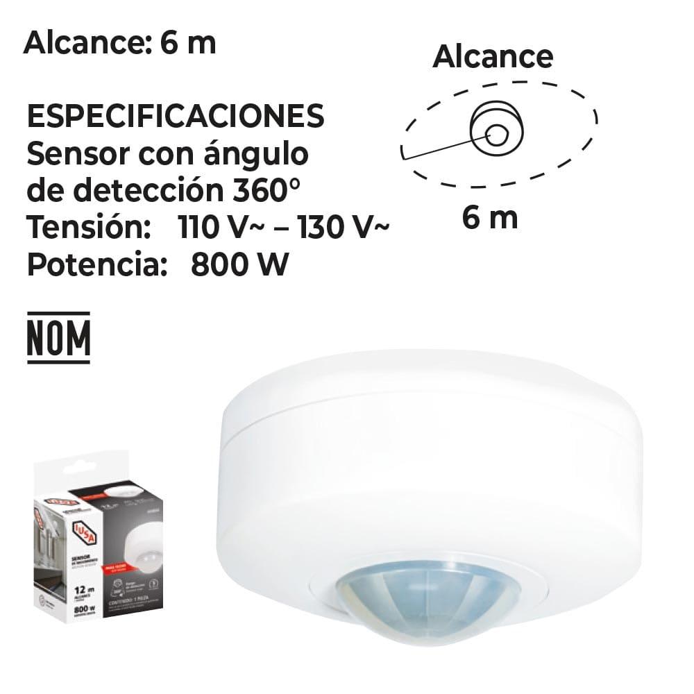 Foto 5 pulgar | Sensor De Movimiento Para Techo Iusa 12 M Color Blanco