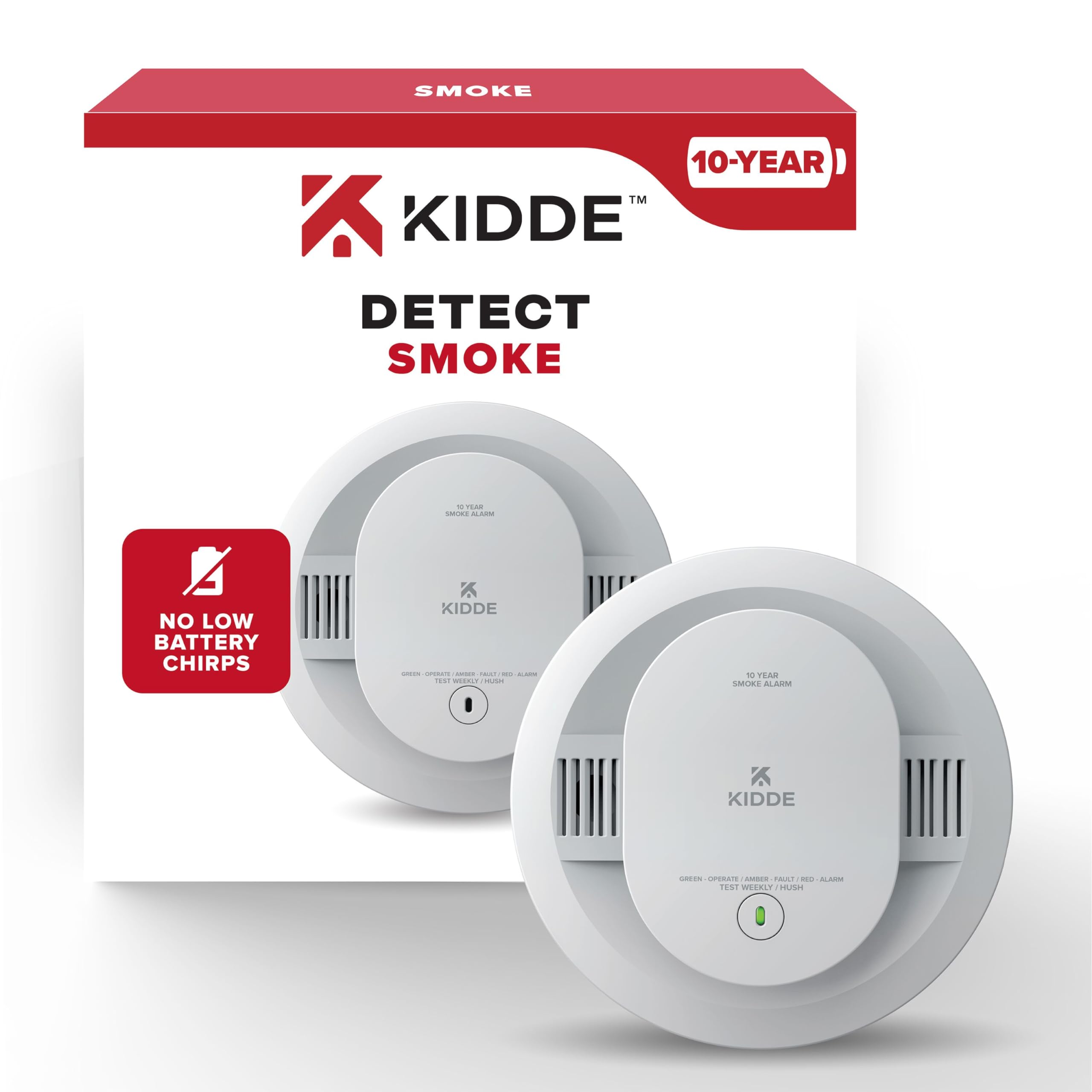 Foto 2 pulgar | Detector De Humo Kidde Funciona Con Pilas Durante 10 Años Y Luz Led - Venta Internacional.