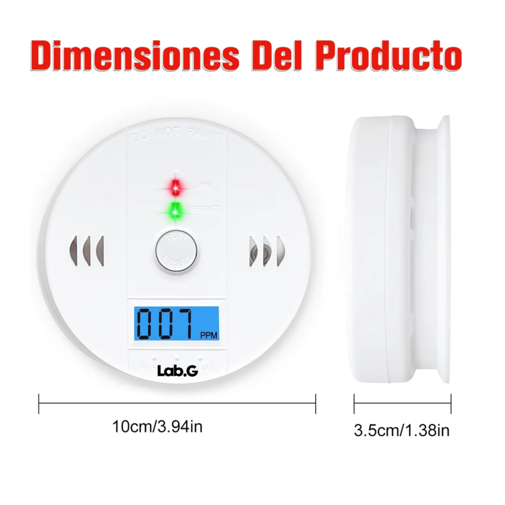 Foto 4 | Detector De Gas Lp Natural Humo Y Monóxido De Carbono Lab.g  Blanco