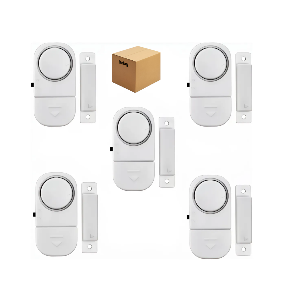 Alarmas Sensor De Movimiento  Seguridad Para Puerta 5pcs Belug  Blancas