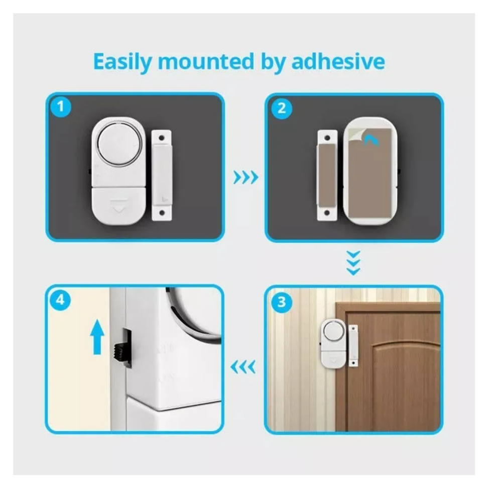 Foto 4 pulgar | Alarmas Sensor De Movimiento  Seguridad Para Puerta 5pcs Belug  Blancas