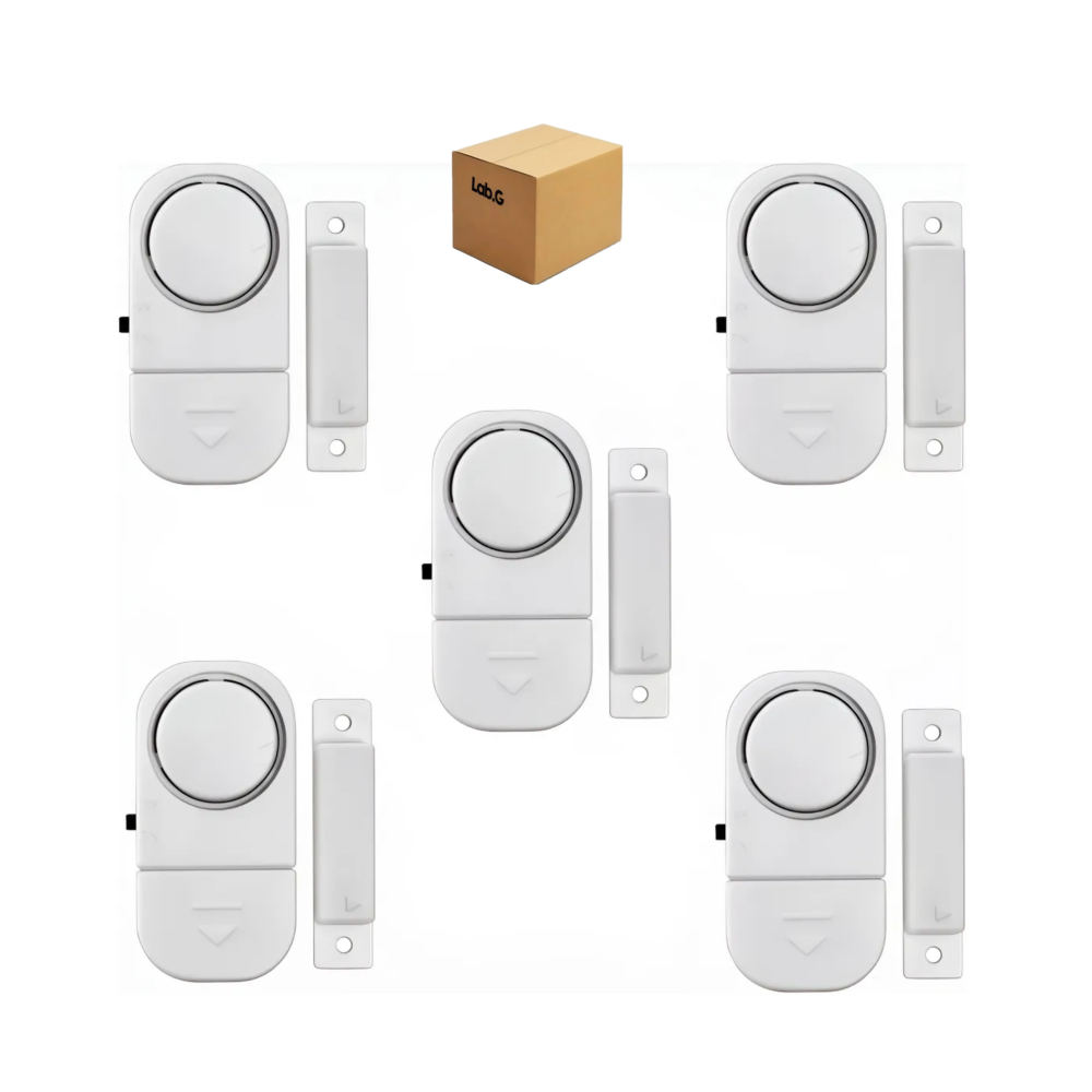 Alarmas Sensor De Movimiento  Seguridad Para Puerta 5pcs Lab.g  Blancas