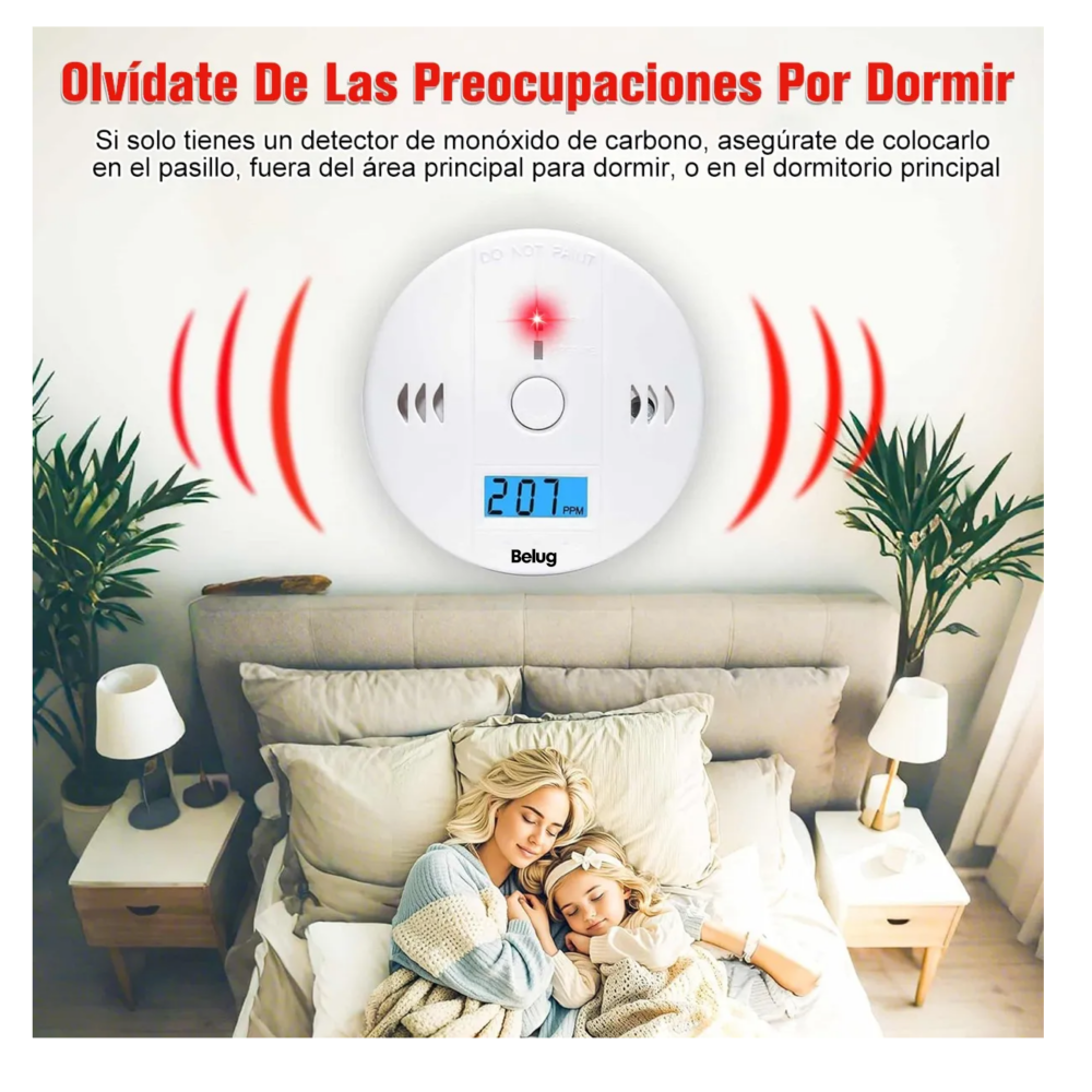 Foto 3 | Detector De Gas Lp Natural Humo Y Monóxido De Carbono Belug  Blanco