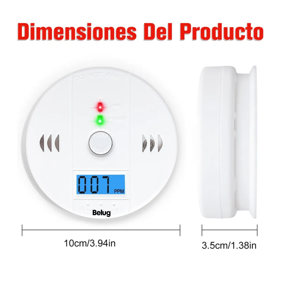 Foto 5 pulgar | Detector De Gas Lp Natural Humo Y Monóxido De Carbono Belug  Blanco