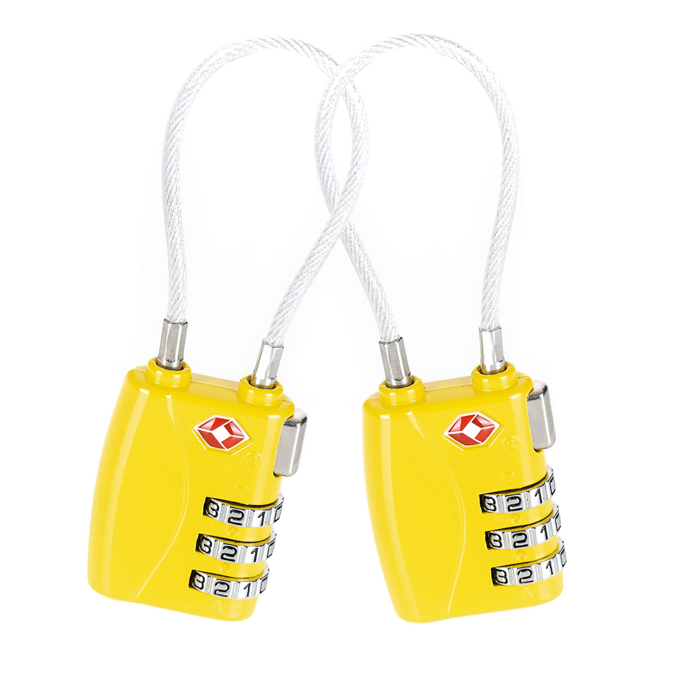 Candado para Maletas color Amarillo Aprobado por la Tsa 2 Piezas