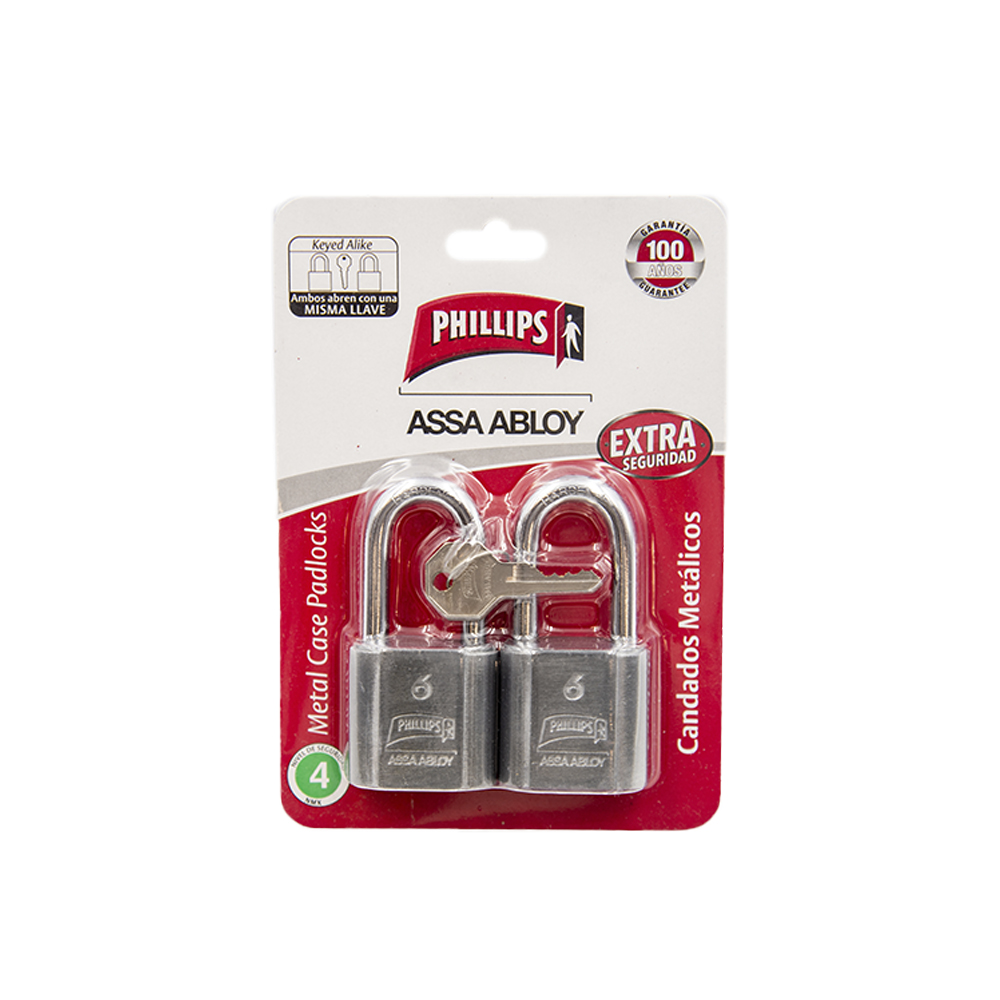 Foto 1 | Candado Gemelo 6 Largo Phillips 1499