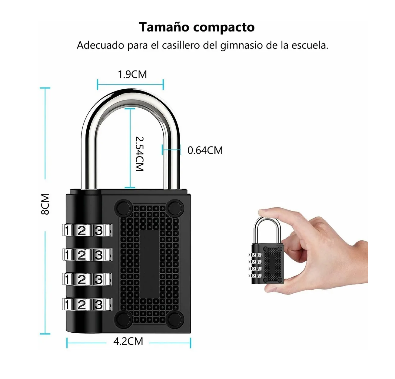 Foto 3 pulgar | 2 Piezas Candados De Combinación Eo Safe Imports ESI-108 Negro