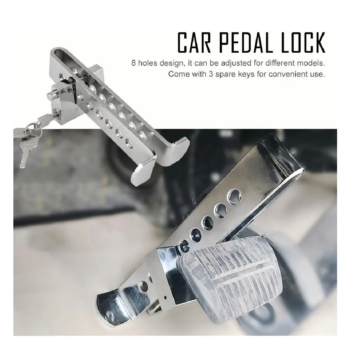 Foto 4 pulgar | Bloqueador Traba Pedal Con Candado Eo Safe Imports Esi-271 Color Plata
