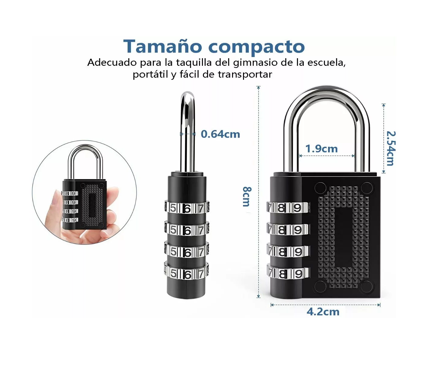 Foto 3 pulgar | Candados de Seguridad Malubero 2 Piezas