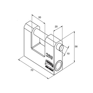 Foto 3 | Candado Cortina Laton Phillips 75mm Llave Abloy Alta Seguridad