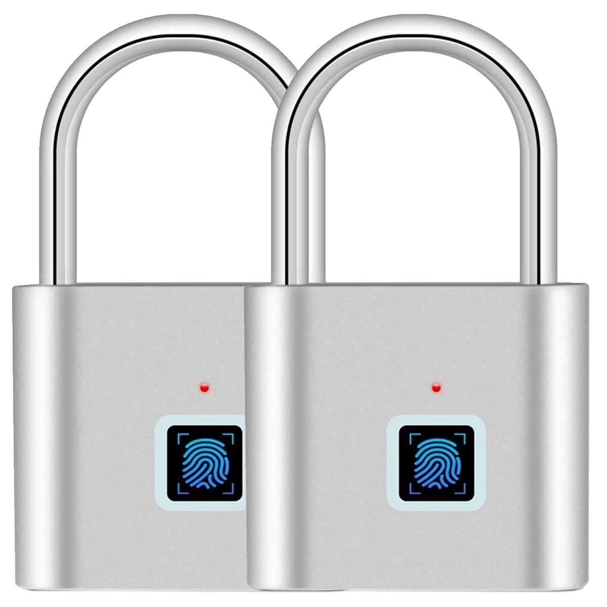 Candados Inteligentes de Huellas Ventdepot Mxkvr-002 color Plata 2 PZAS