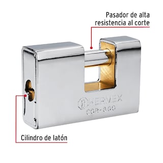 Foto 2 | Candado Antipalanca 80 mm Hermex Blindado Llave Puntos