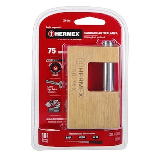 Foto 3 | Candado Antipalanca 75 mm Hermex Cuerpo de Latón Llave Tetra