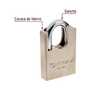 Foto 2 | Candado Hermex Cai60a color Dorado