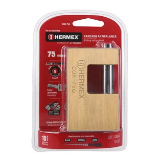 Foto 3 | Candado Antipalanca 75mm Hermex Basi Cuerpo de Latón Llave Puntos