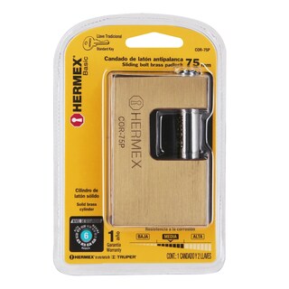 Foto 3 | Candado Antipalanca 75 mm Hermex Basi Cuerpo de Latón