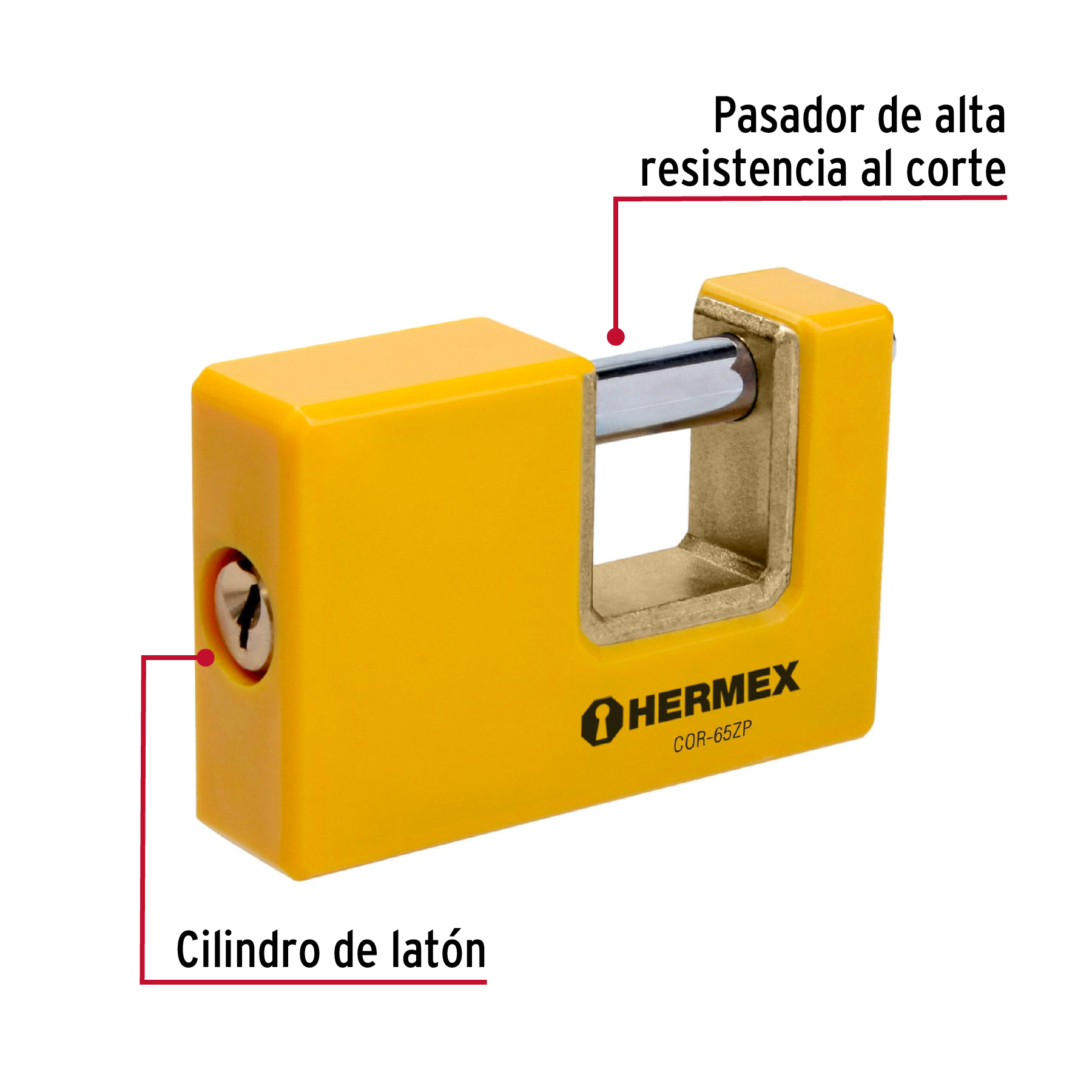 Foto 2 | Candado Antipalanca 65 mm Hermex Basic