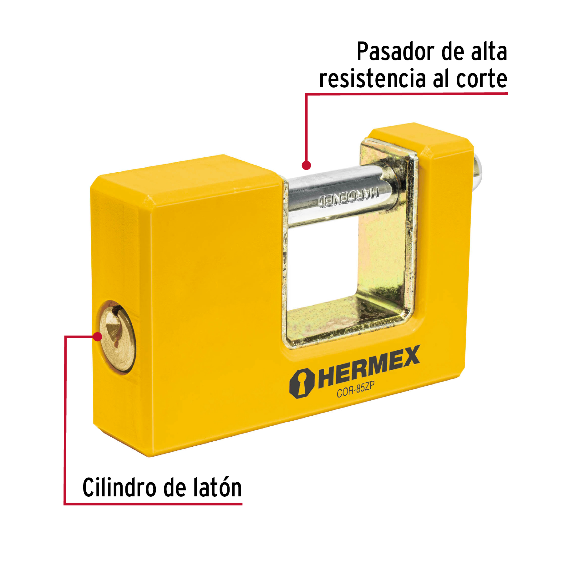 Foto 2 | Candado Antipalanca 85 mm Hermex Basic