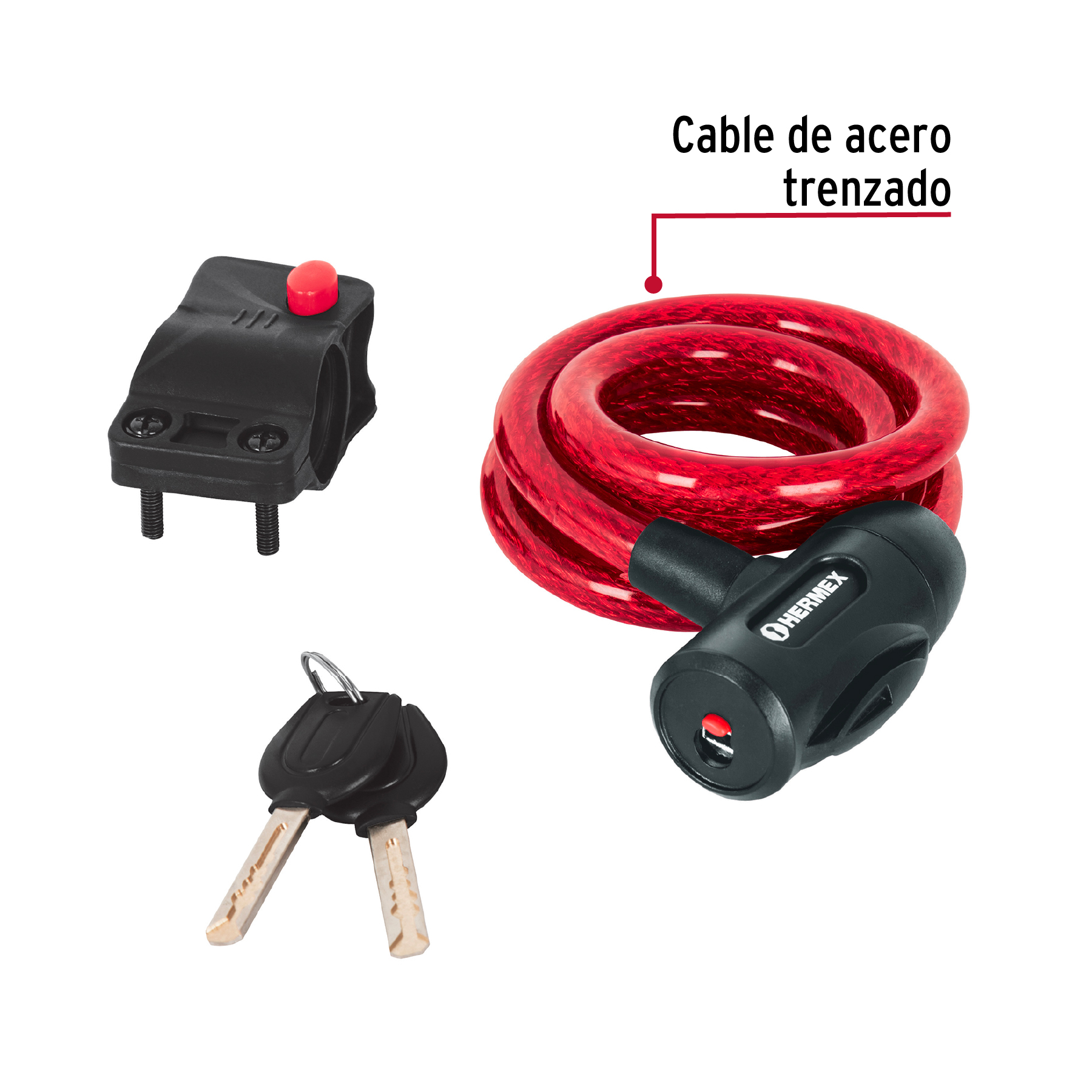 Foto 2 | Candado con Llaves Hermex Cb12 color Rojo