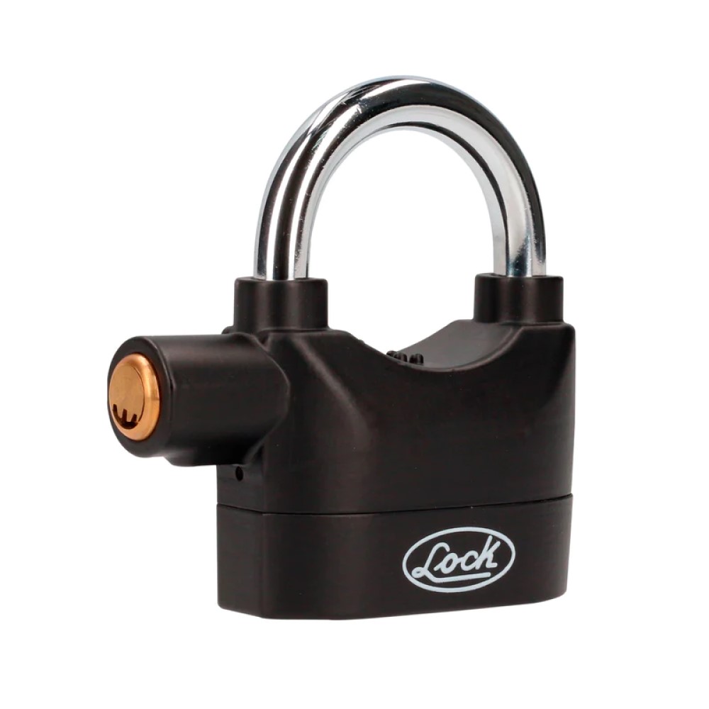 Candando Lock C/Alarma Sonadora Aluminio Y Acero70mm color Negro