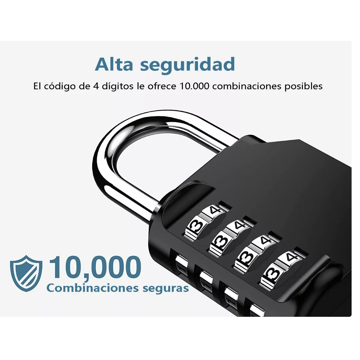 Foto 3 | Candados de Combinación Eo Safe Imports Esi-8372 color Negro 4 Dígitos 2 PZAS