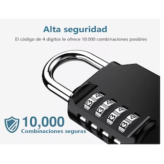 Foto 3 | Candados de Combinación Eo Safe Imports Esi-8372 color Negro 4 Dígitos 2 PZAS