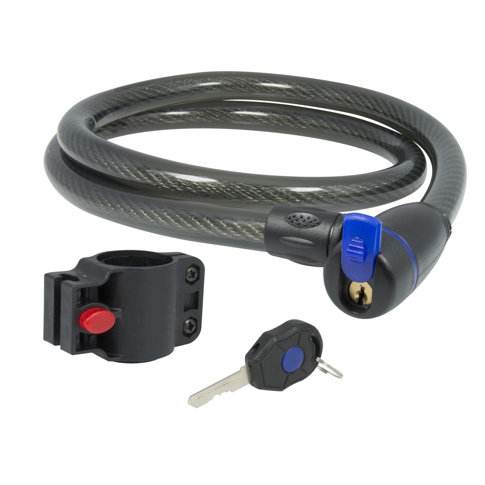 Foto 2 pulgar | Candado Cable C/llave 1.8x120cm Negro Acero Pvc  Lock