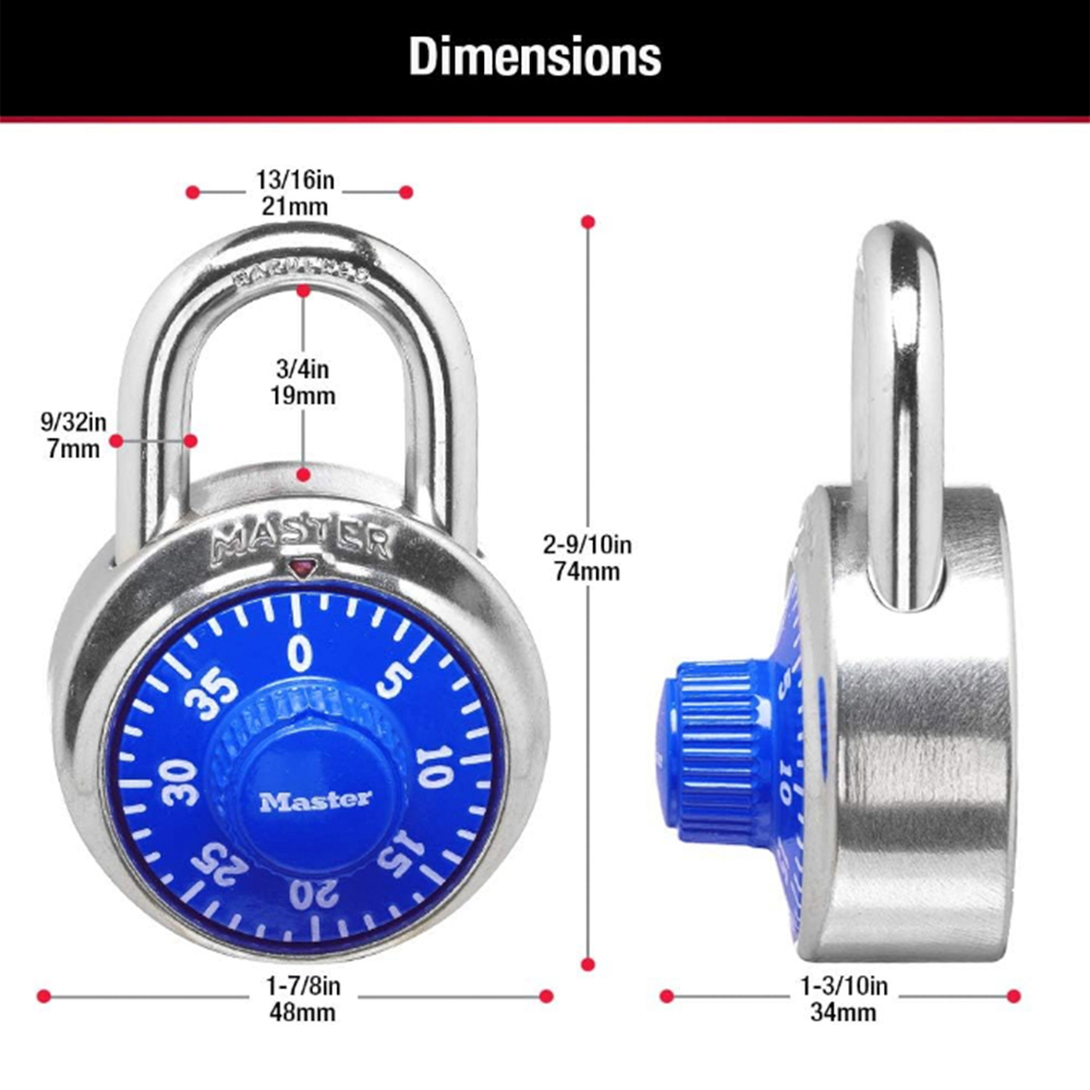Foto 5 | Candado de Combinación Master Lock 1505DMX Multicolor 4 Piezas