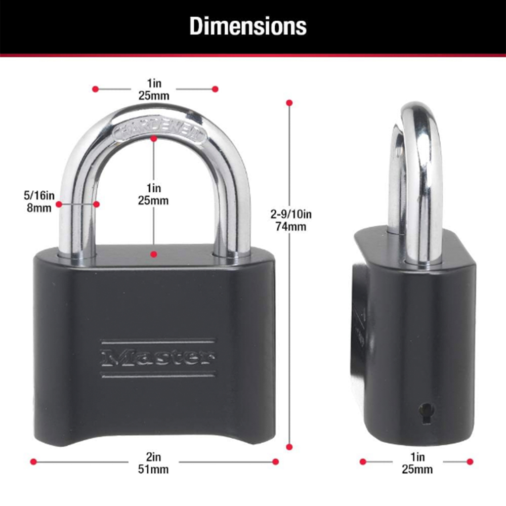 Foto 5 pulgar | Candado Cubierto de Combinación Master Lock 178DMX 2 Pulgadas