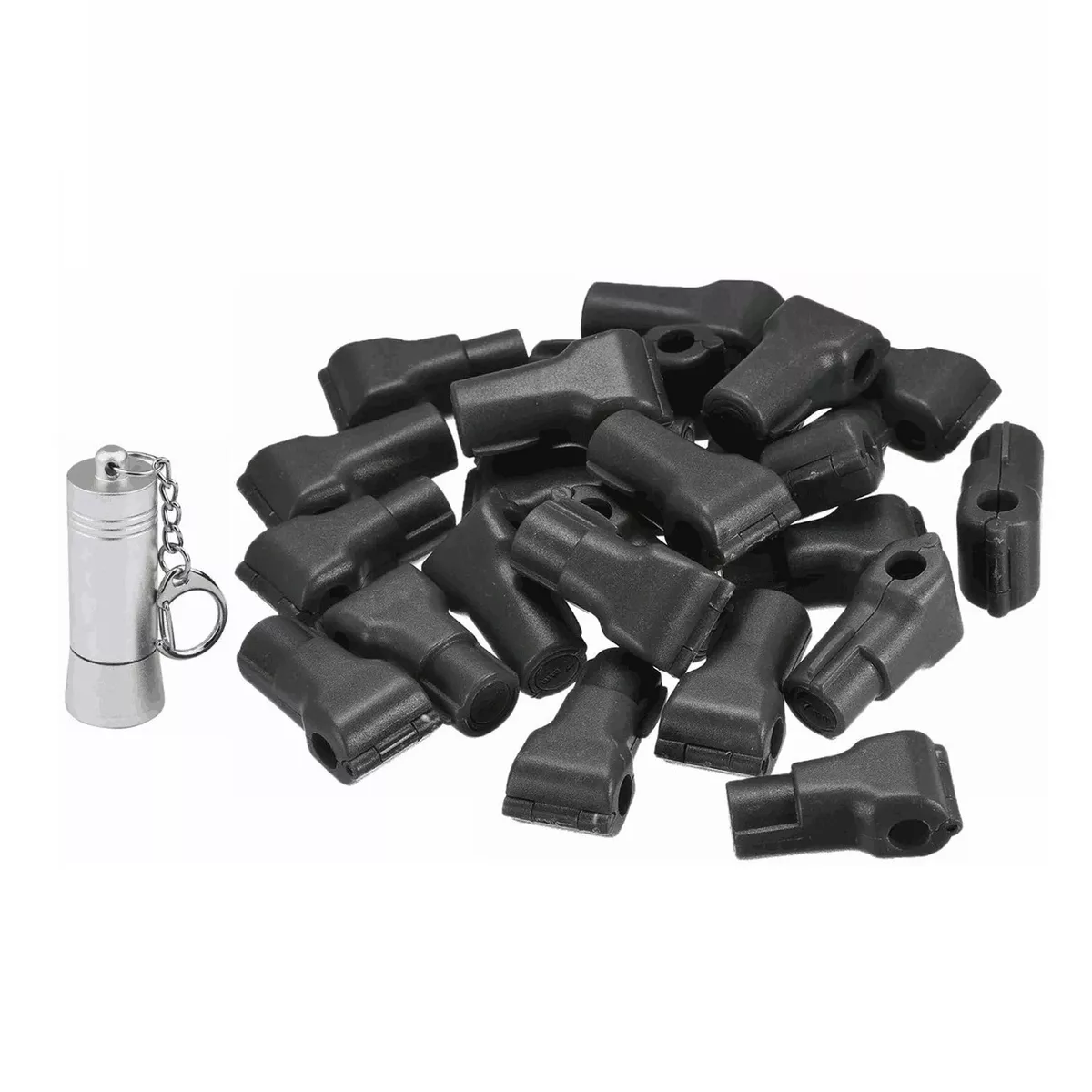 Kit 50 Piezas Candados Ganchos Exhibidor y 1 Llave Magnética Eo Safe Imports Esi-11491 Negras