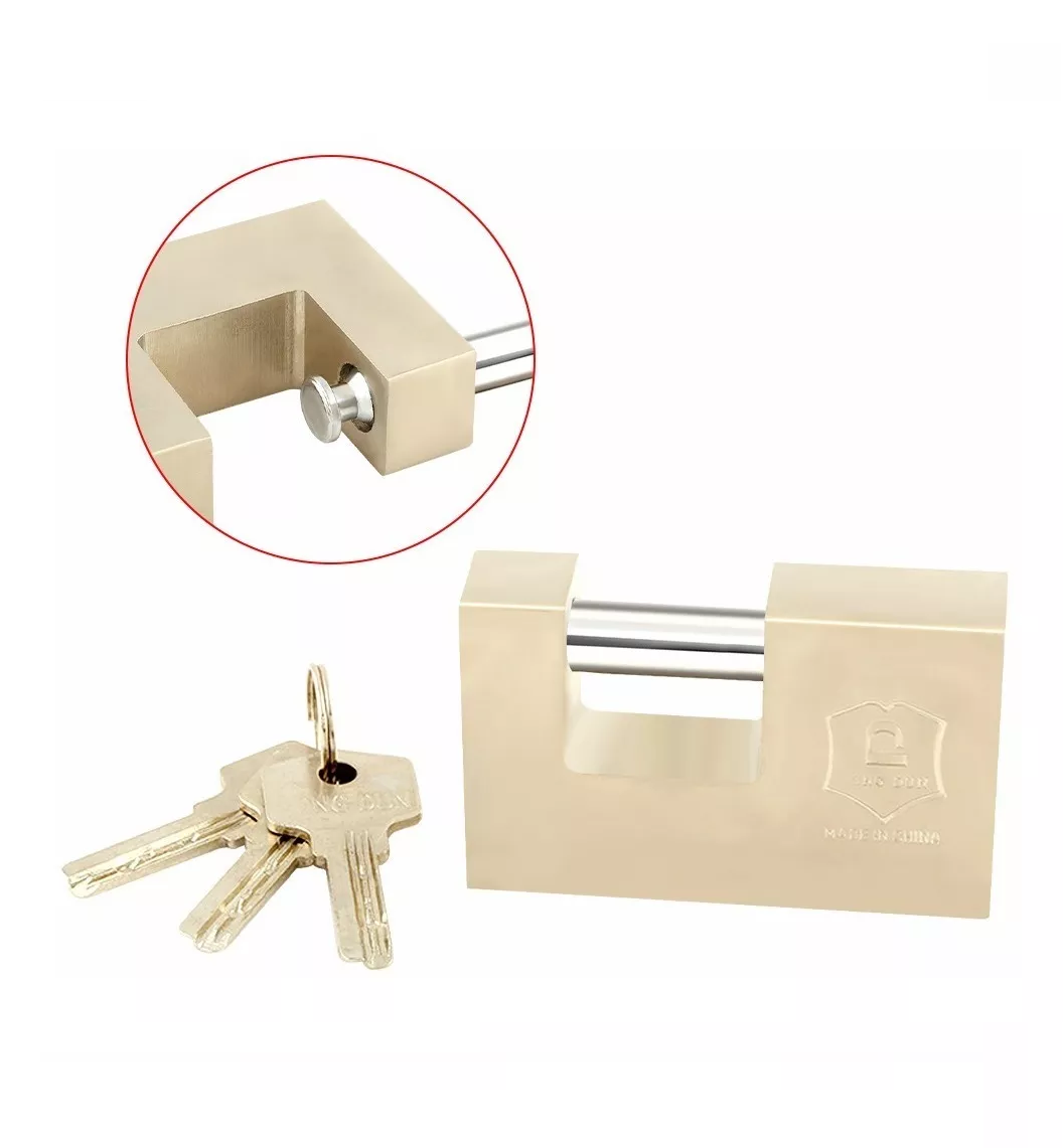 Foto 4 pulgar | Candados Cortina Extra Seguridad Lab.G Beige 70 mm 2 Unidades