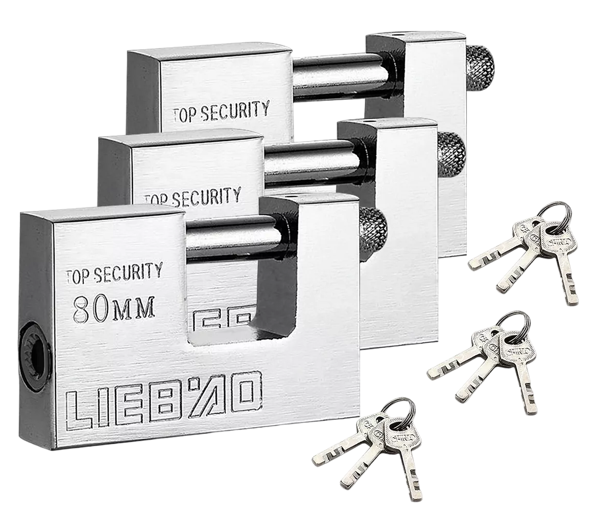 Foto 1 | Candado Cortina Extra Seguridad Métálico 80mm 3 Pzs Plata