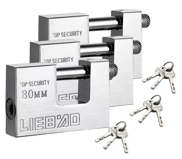 Foto 1 | Candado Cortina Extra Seguridad Métálico 80mm 3 Pzs Plata