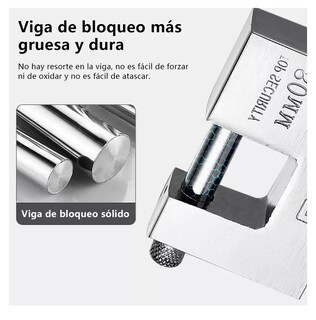 Foto 2 | Candado Cortina Extra Seguridad Métálico 80mm 3 Pzs Plata