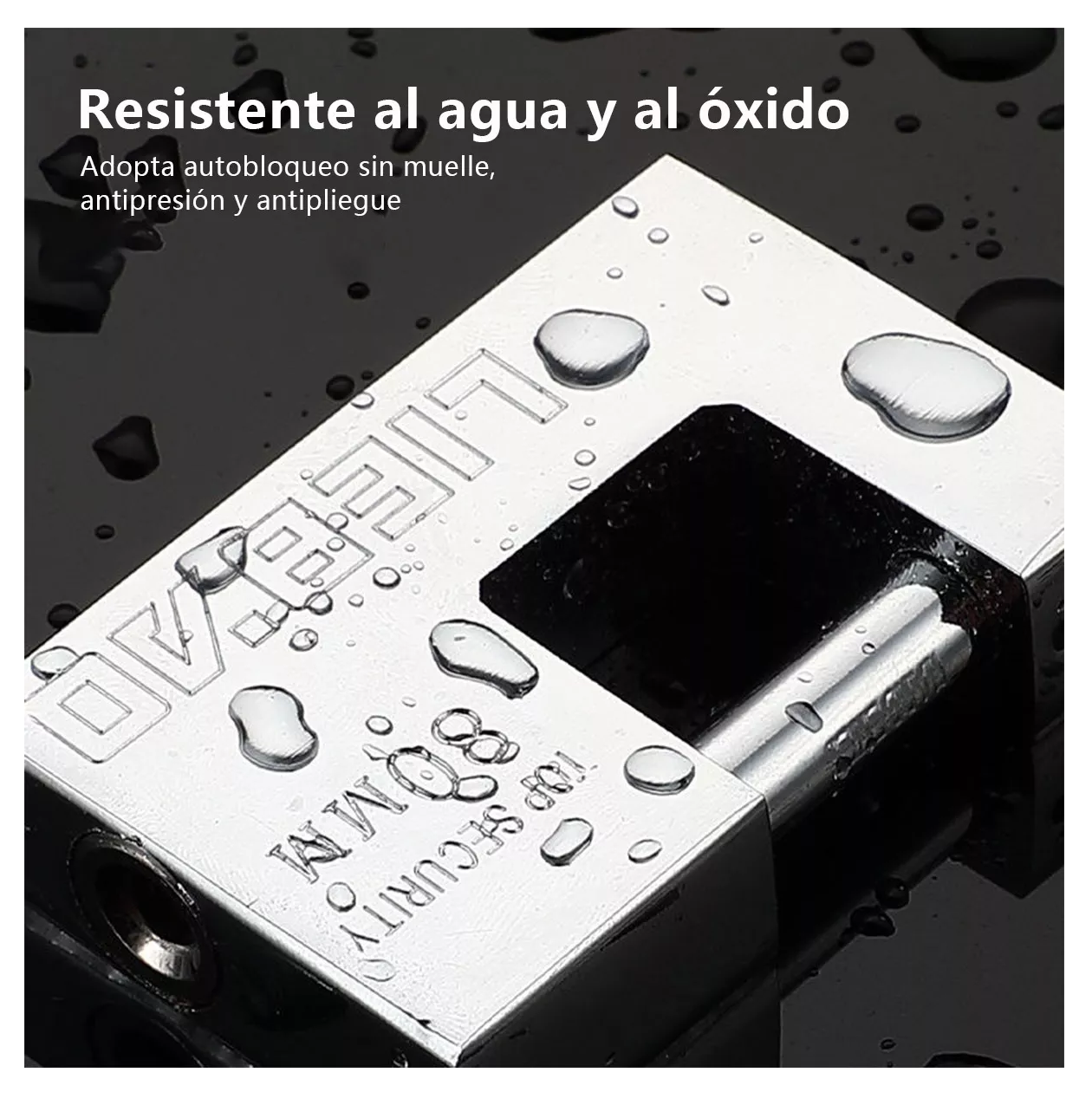 Foto 5 pulgar | Candado Cortina Extra Seguridad Métálico 80mm 3 Pzs Plata