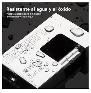 Foto 4 | Candado Cortina Extra Seguridad Métálico 80mm 3 Pzs Plata