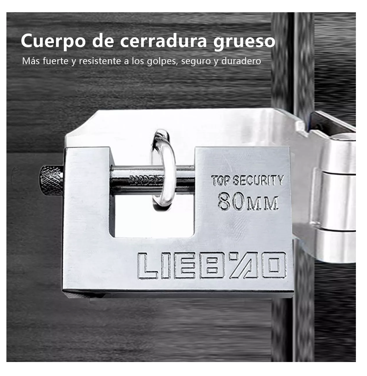 Foto 5 | Candado Cortina Extra Seguridad Métálico 80mm 3 Pzs Plata