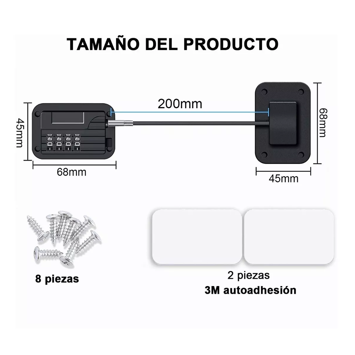 Foto 3 pulgar | Cerradura De Refrigerador Con Código Para Niños De 2 Piezas Eo Safe Imports Esi-15628  Negro