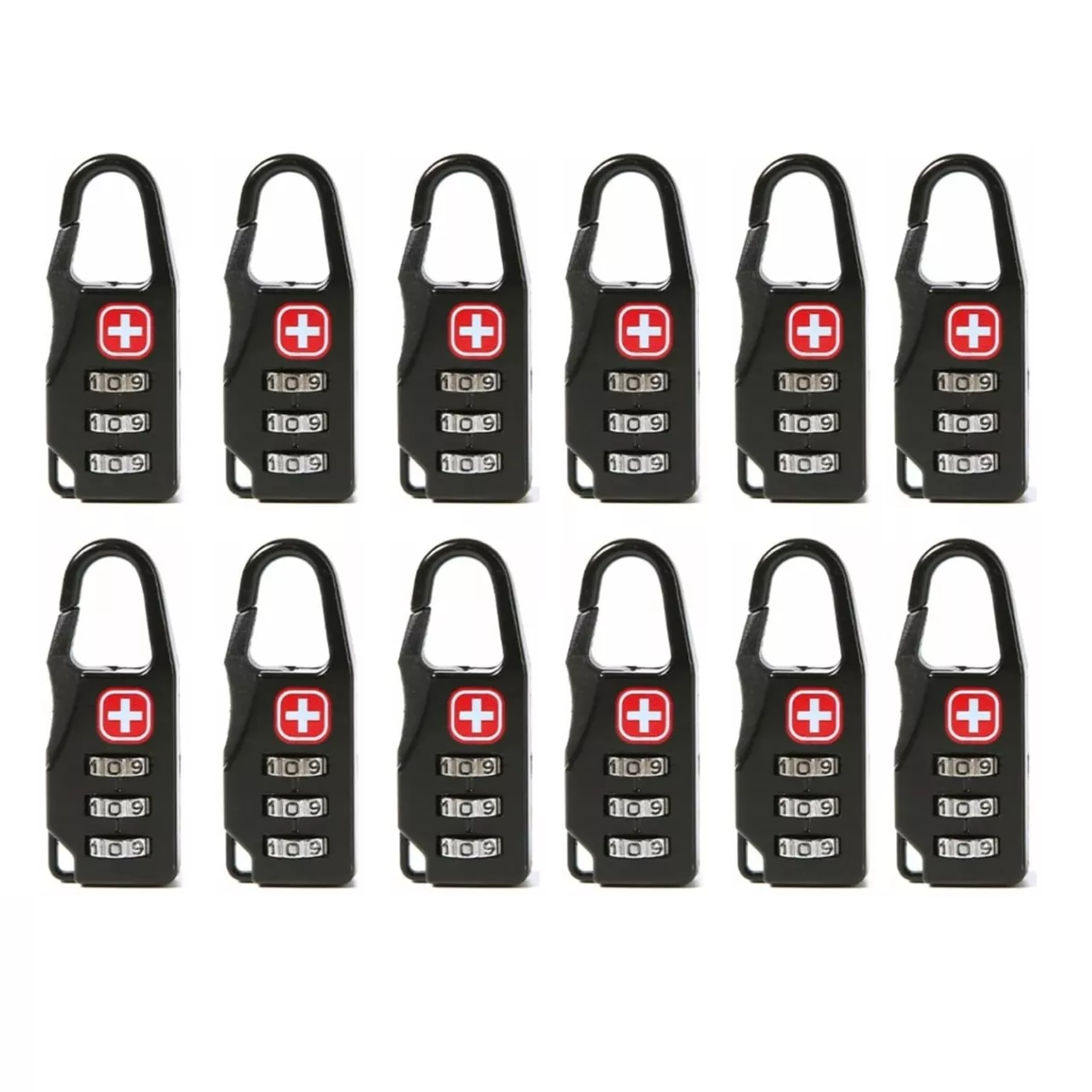 Foto 2 pulgar | 12pzs Candado Con Clave Para Maletas Mochilas Equipaje Eo Safe Imports Esi-15620 Negro