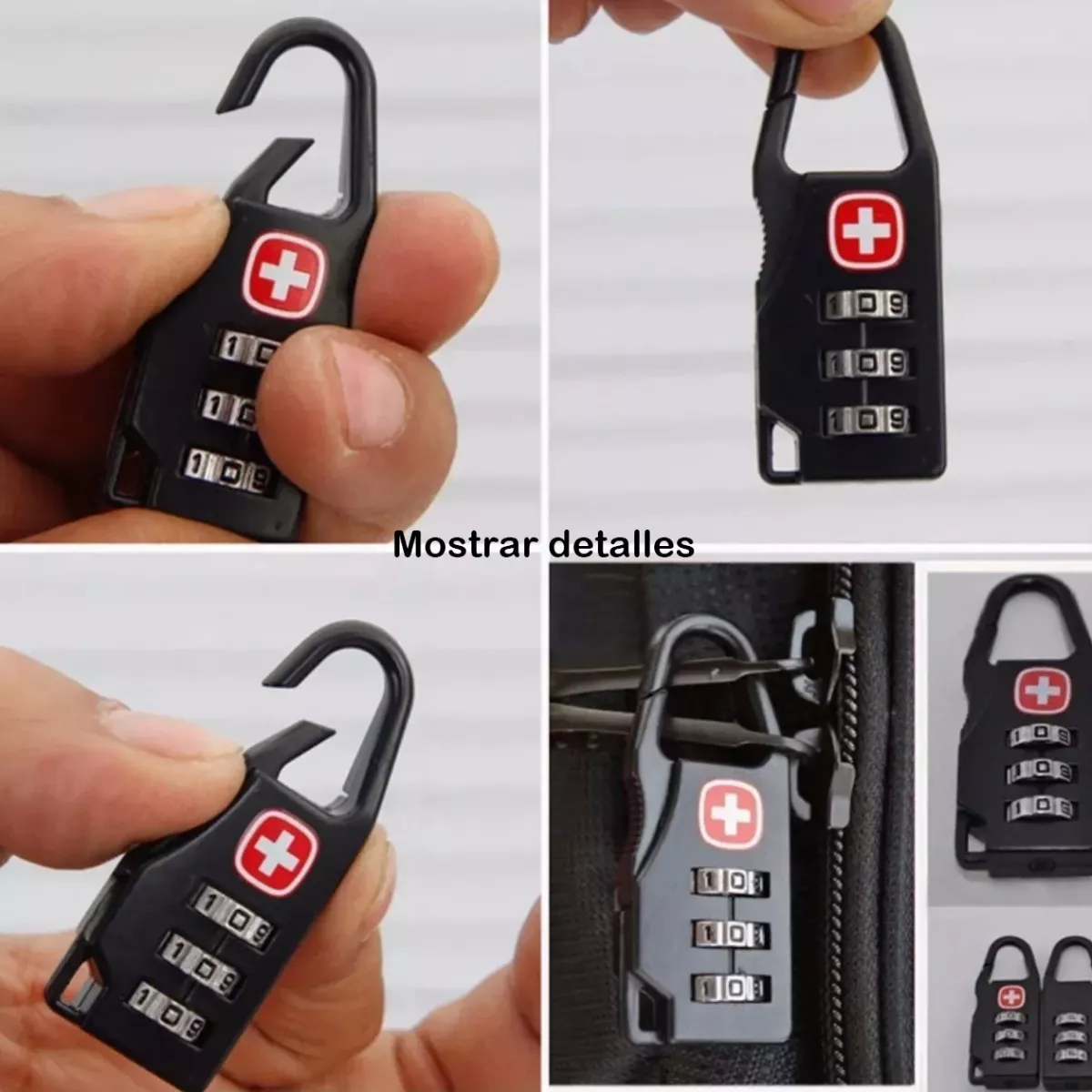 Foto 4 pulgar | 12pzs Candado Con Clave Para Maletas Mochilas Equipaje Eo Safe Imports Esi-15620 Negro
