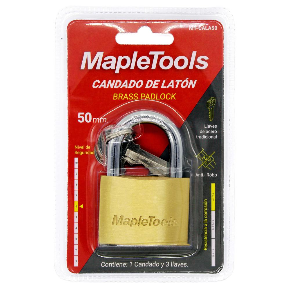 Foto 5 pulgar | Pack 3 Candados De Laton 50 Mm Maple Tools