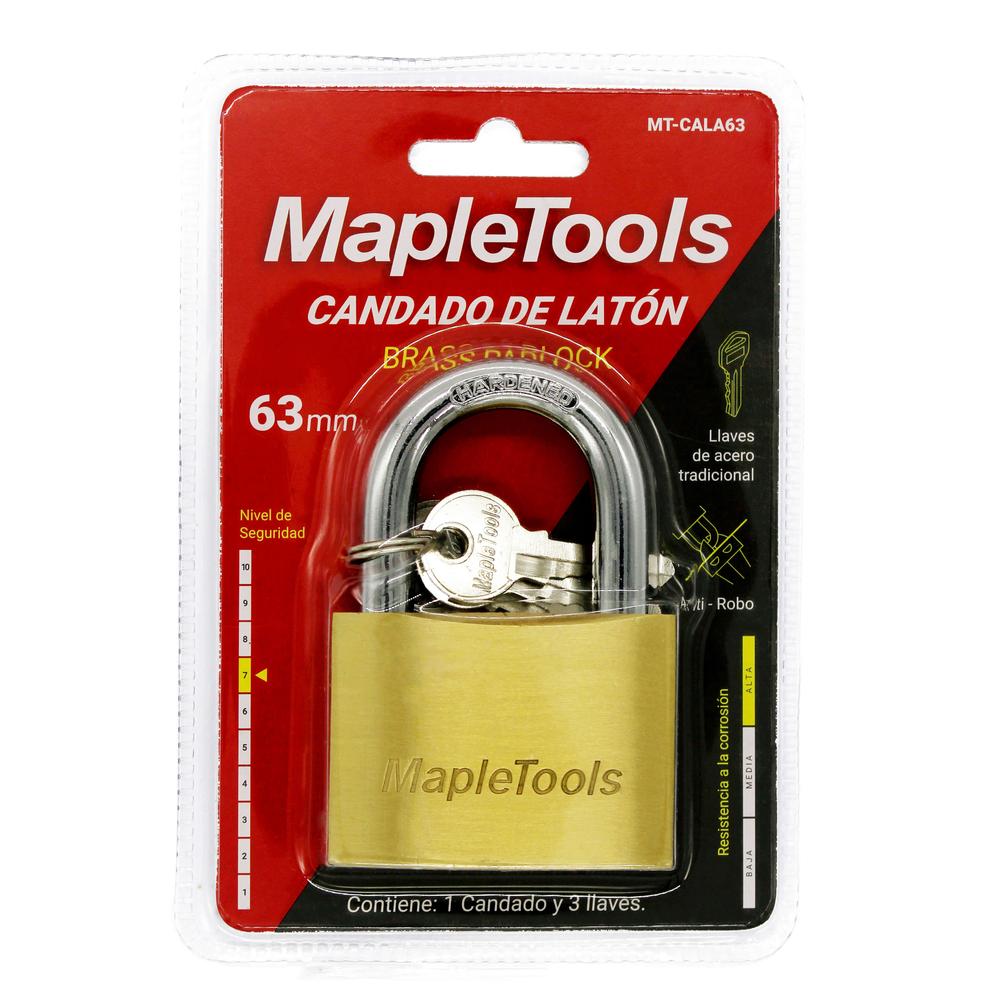 Foto 5 pulgar | Candado De Laton 63 Mm Maple Tools