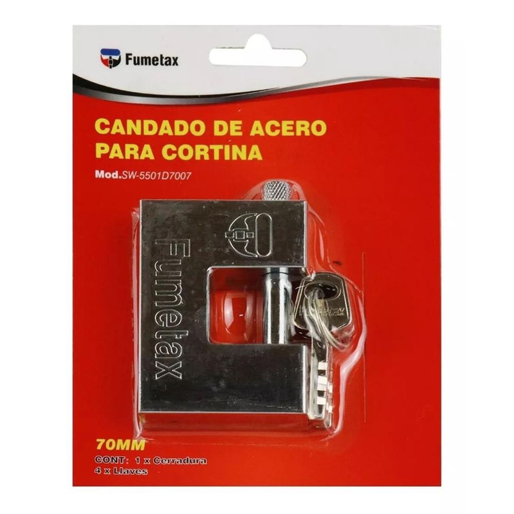 Foto 2 pulgar | Candado Antipalanca Fumetax Hierro 70 mm SW5501D7007 6 Unidades