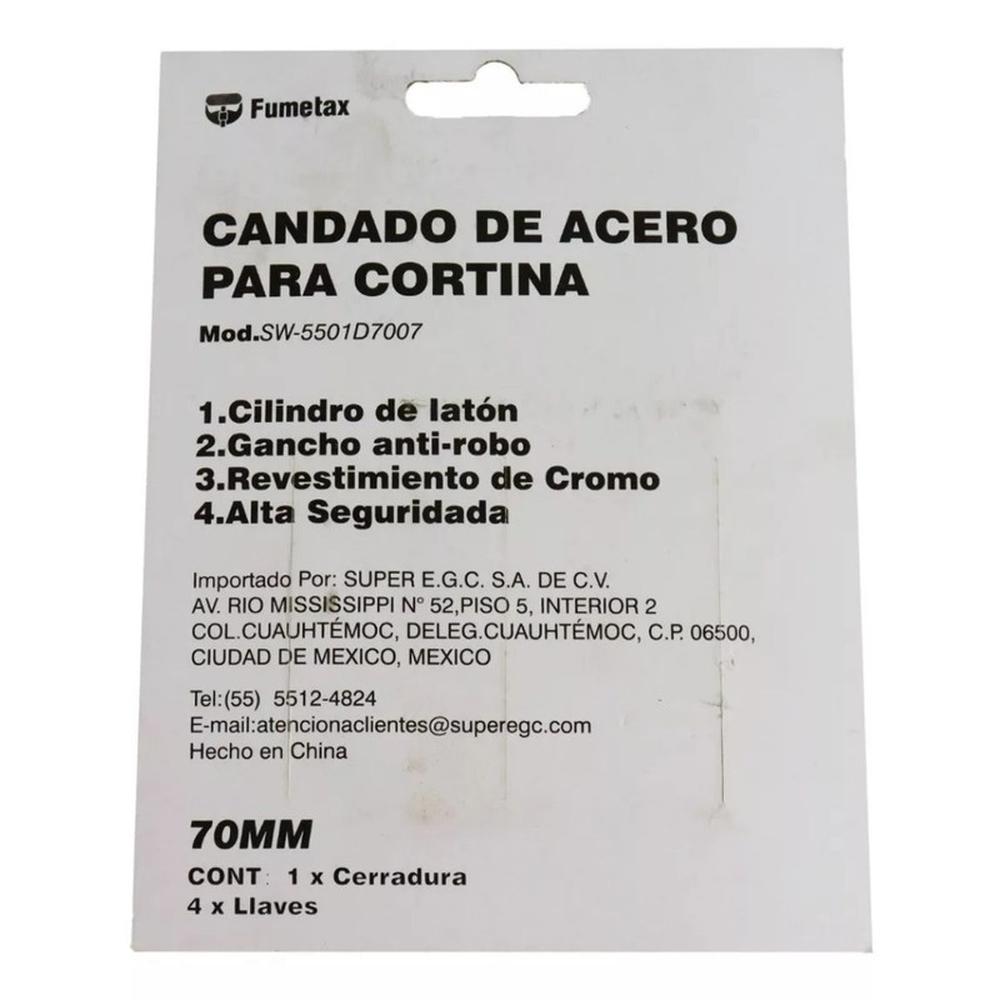 Foto 4 pulgar | Candado Antipalanca Fumetax Hierro 70 mm SW5501D7007 6 Unidades