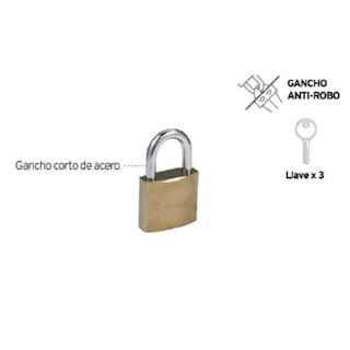 Foto 2 | Candado Fumetax 32mm Cuerpo Latón Dorado