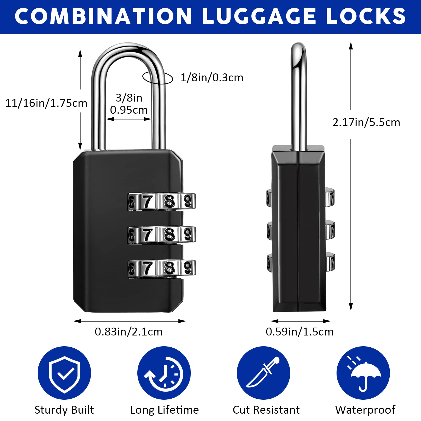 Foto 2 | Combination Lock Chumia, Paquete De 32 Unidades, Impermeable Para Equipaje - Venta Internacional.
