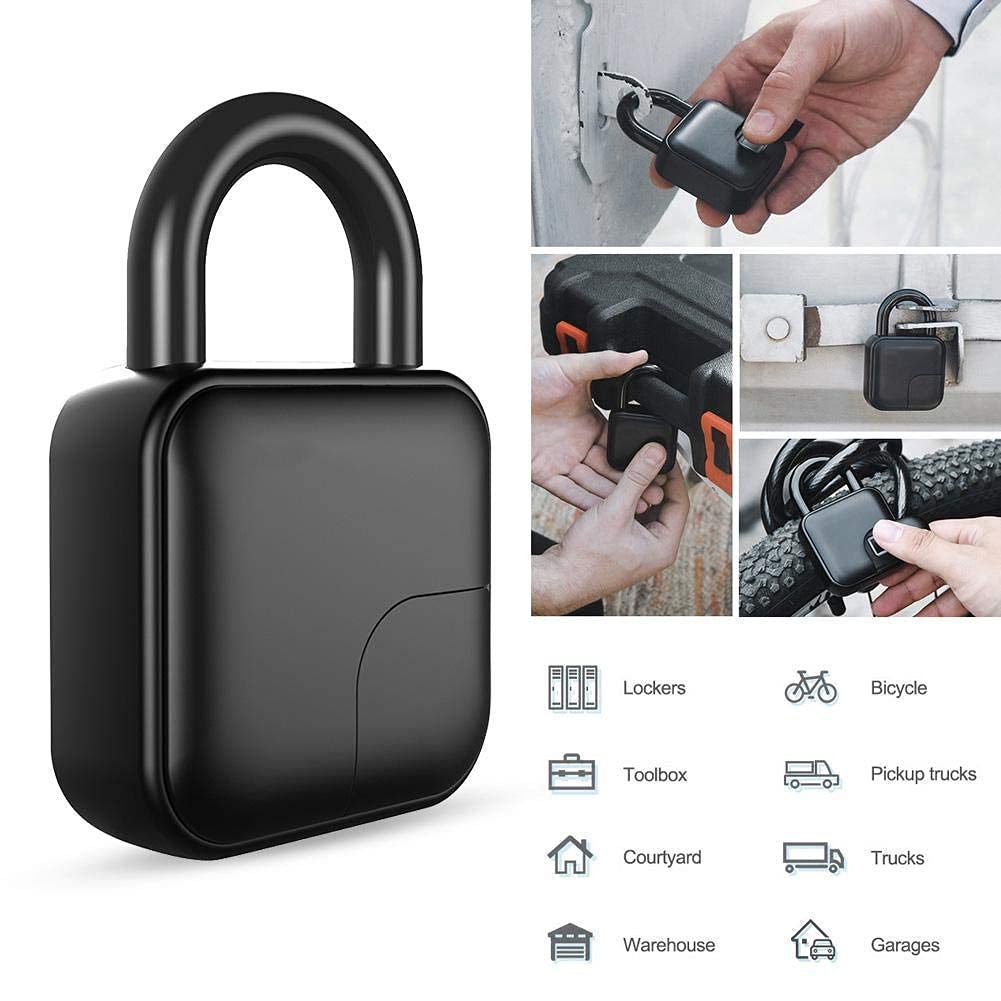 Foto 4 pulgar | Candado Inteligente con Huella Digital Sonew Impermeable Negro - Venta Internacional